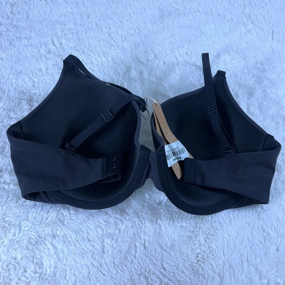 Skims Fits Everybody T-Shirt Bra Onyx Black Underwire BR-UWR-2294 Size 32DD NEW